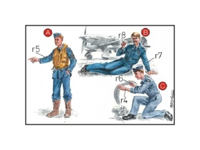 RAF Mechanics (2 fig.) And Pilot WW II - zdjęcie 1