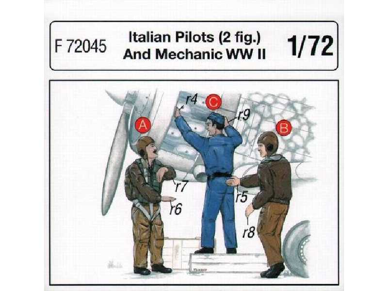 Italian Pilots (2 fig.) And Mechanic WW II - zdjęcie 1