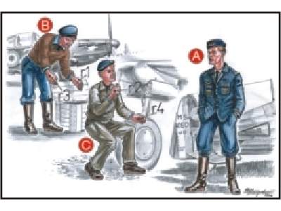 French Mechanics (2 fig.) And Pilot WW II - zdjęcie 1