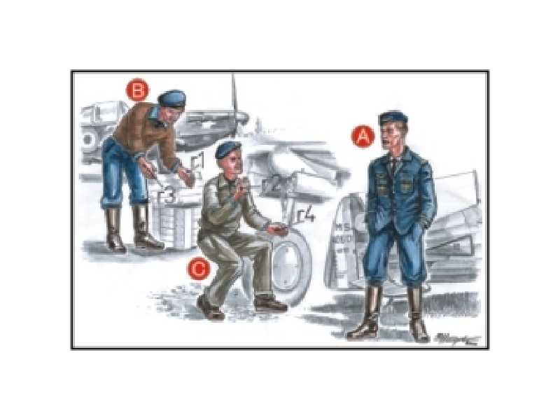 French Mechanics (2 fig.) And Pilot WW II - zdjęcie 1