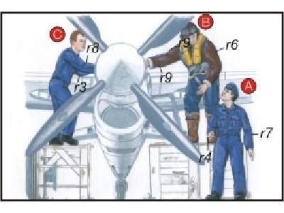 Royal Navy Pilots (2 fig.) And Mechanic WW II - zdjęcie 1