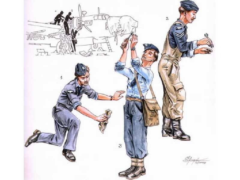RAF mechanics for Wellington (3 fig.) - zdjęcie 1 RAF mechanics for Wellington (3 fig.) - zdjęcie 1