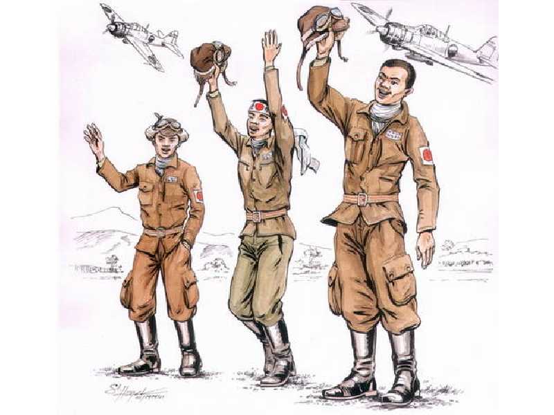 Japanese kamikaze pilots (3 fig.) - zdjęcie 1 Japanese kamikaze pilots (3 fig.) - zdjęcie 1