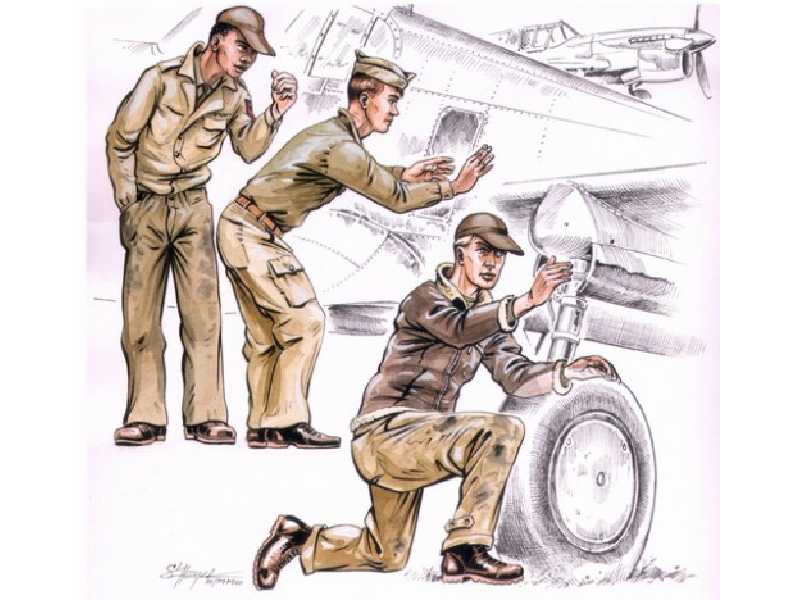 US Army mechanics WW II (3 fig.) - zdjęcie 1 US Army mechanics WW II (3 fig.) - zdjęcie 1