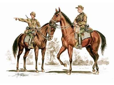 Wehrmacht mounted infantry set (2.fig + 2 horses) - zdjęcie 1