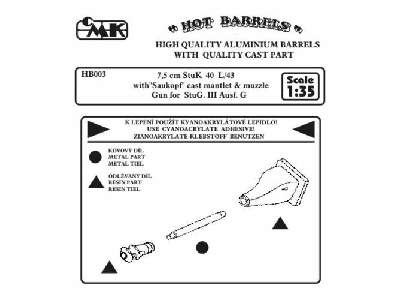 7,5 cm StuK 40 L/43 with Saukopf cast mantlet & muzzle. Gun for  - zdjęcie 1