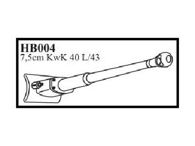 7,5 cm KwK 40 L/43 with mantlet & early muzzle. Gun for PzKpfw I - zdjęcie 1