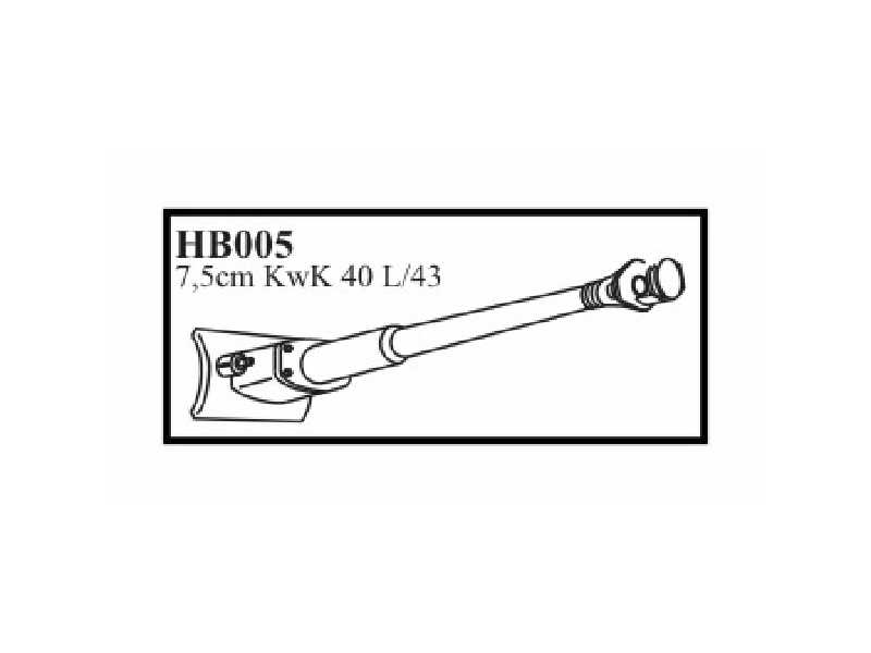 7,5 cm KwK 40 L/43 with mantlet & late muzzle. Gun for PzKpfw IV - zdjęcie 1