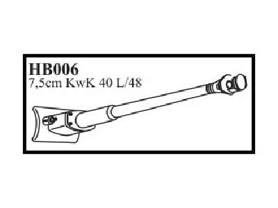 7,5 cm KwK 40 L/48 with mantlet & late muzzle. Gun for PzKpfw IV - zdjęcie 1