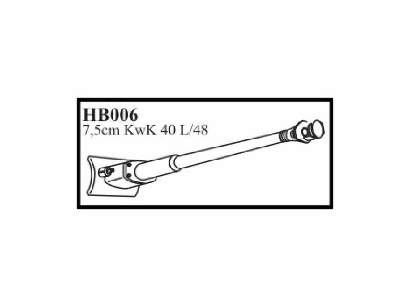 7,5 cm KwK 40 L/48 with mantlet & late muzzle. Gun for PzKpfw IV - zdjęcie 1