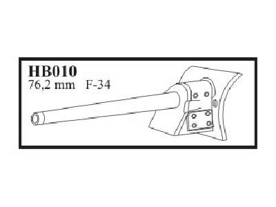 76,2 mm F - 34 with late mantlet zavod STZ Gun for T - 34 / 76 m - zdjęcie 1