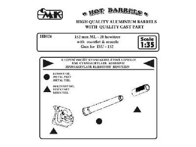 152mm ML-20 HOwitzer with mantlet & muzzle. Gun for ISU - 152 - zdjęcie 1