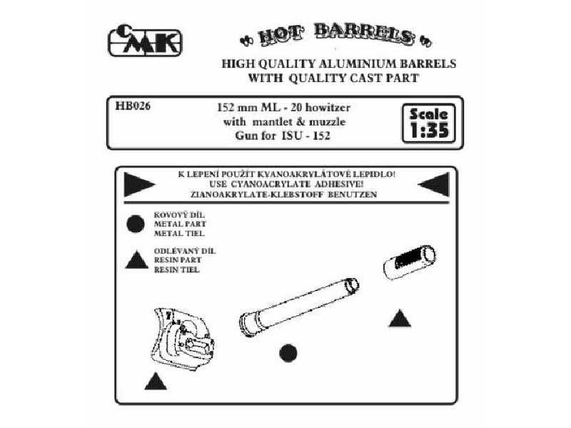 152mm ML-20 HOwitzer with mantlet & muzzle. Gun for ISU - 152 - zdjęcie 1