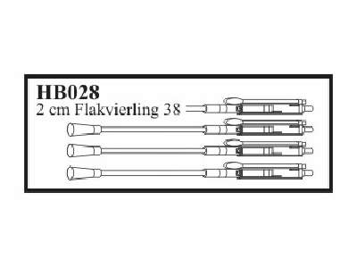2cm Flakvierling 38 with gun. Gun for Flakvierling - zdjęcie 1