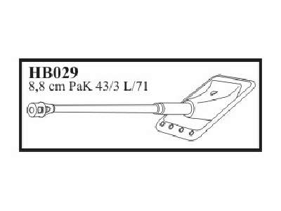 8,8 cm PaK 43/3 L/71 with early mantlet & muzzle. Gun for Sd.Kfz - zdjęcie 1