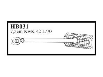 7,5 cm KwK 42 L/70 with Zimmerit mantlet & muzzle. Gun for Pz.Kp - zdjęcie 1