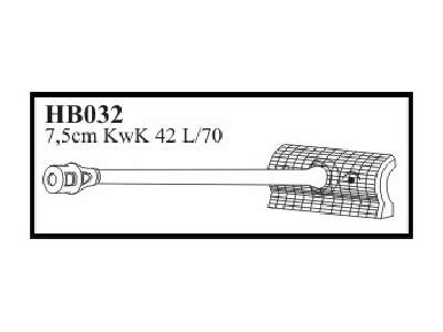 7,5 cm KwK 42 L/70 with Zimmerit mantlet & muzzle. Gun for Pz.Kp - zdjęcie 1