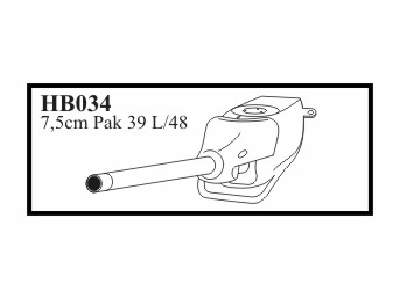 7,5 cm Pak 39 L/48 with Kugellafette IV late typ. Gun for Jagdpa - zdjęcie 1