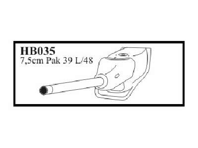 7,5 cm Pak 39 L/48 with Kugellafette V early typ. Gun for Jagdpa - zdjęcie 1