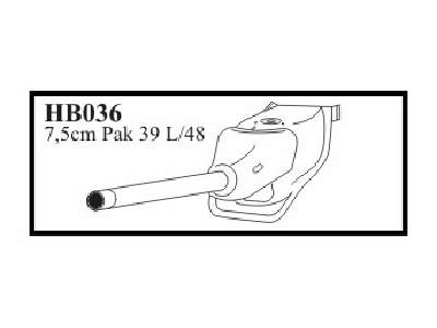 7,5 cm Pak 39 L/48 with Kugellafette V late typ. Gun for Jagdpan - zdjęcie 1