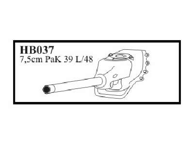 7,5 cm Pak 39 L/48 with Kugellafette III typ. Gun for Jagdpanzer - zdjęcie 1