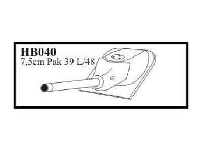 7,5 cm Pak 39 L/48 with mantlet & muzzle. gun for Sd.Kfz. 162 Ja - zdjęcie 1