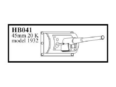 45 mm 20 K model 1932 gun with mantlet. Gun for BT - 5/7 early m - zdjęcie 1