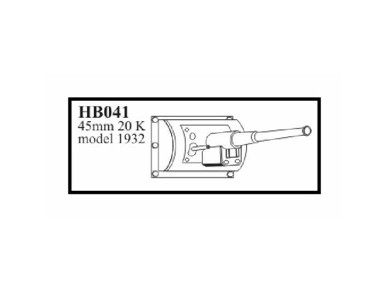 45 mm 20 K model 1932 gun with mantlet. Gun for BT - 5/7 early m - zdjęcie 1