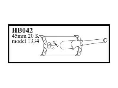 45 mm 20 K model 1934 gun with mantlet. Gun for T - 50 - zdjęcie 1