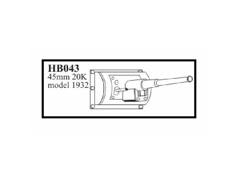 45 mm 20 K model 1932 gun with mantlet. Gun for T - 26 model 193 - zdjęcie 1