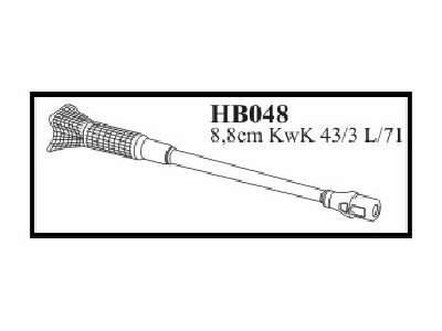 8,8 cm KwK 43/3 L/71  Zimmerit and muzzle - Gun for  King Tiger  - zdjęcie 1