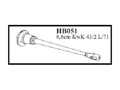 8,8 cm KwK 43/2 L/71  with mantlet and muzzle - Gun for  King Ti - zdjęcie 1