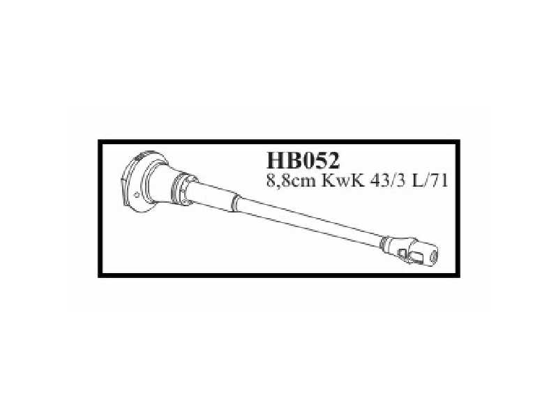 8,8 cm KwK 43/3 L/71  with mantlet and muzzle - Gun for Kingtige - zdjęcie 1