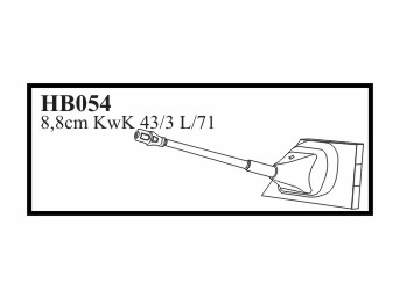 8,8 cm KwK 43/3 L/71  with mantlet and muzzle - Gun for  Sd.Kfz. - zdjęcie 1