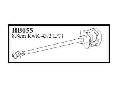 8,8 cm KwK 43/2 L/71  with mantlet and muzzle - Gun for  Sd.Kfz. - zdjęcie 1