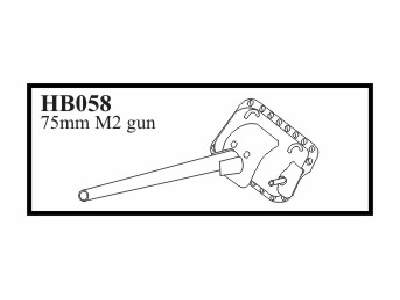 75 mm M 2 gun, gun with late mantlet & MG shield gun for M4A1 Sh - zdjęcie 1