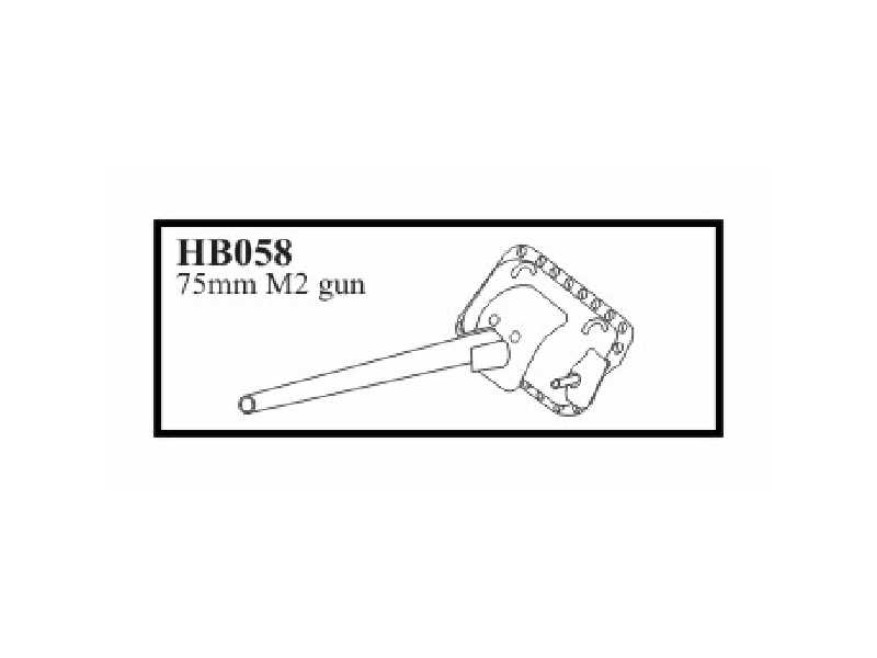 75 mm M 2 gun, gun with late mantlet & MG shield gun for M4A1 Sh - zdjęcie 1