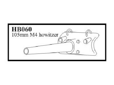 105 mm M 4 Howitzer with early mantlet. Gun for M4A3/105 Sherman - zdjęcie 1