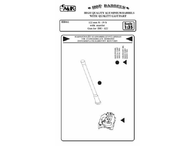 122mm A-19 C with mantlet. Gun for ISU-122 - zdjęcie 1