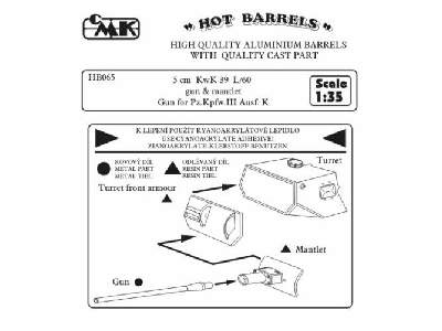 5 cm KwK 39 L/60 (long gun-barrel) with mantlet.Gun for Pz.kpfw. - zdjęcie 1