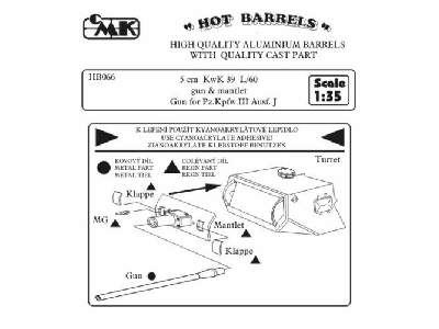 5 cm KwK 39 L/60 (long gun-barrel) with mantlet.Gun for Pz.kpfw. - zdjęcie 1