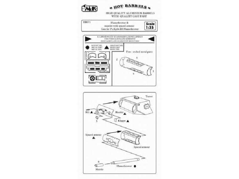 Flamethrower (with spaced armour) mantlet.Gun for Pz.kpfw. III - zdjęcie 1
