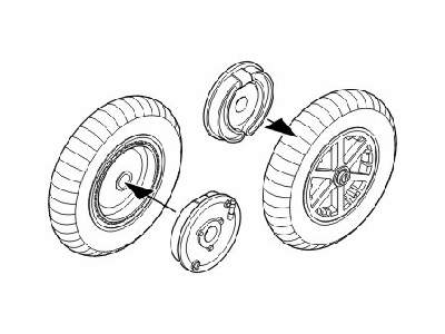 Bf 109E - wheels for 1/48 Hasegawa - zdjęcie 1