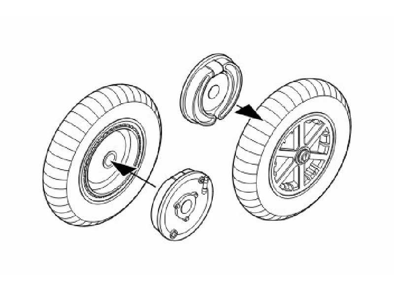 Bf 109E - wheels for 1/48 Hasegawa - zdjęcie 1 Bf 109E - wheels for 1/48 Hasegawa - zdjęcie 1