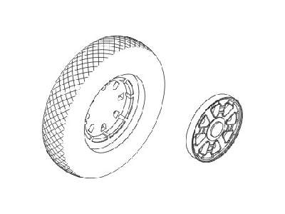 F4U Corsair  wheels with plain discs and diamond design tyre - zdjęcie 1