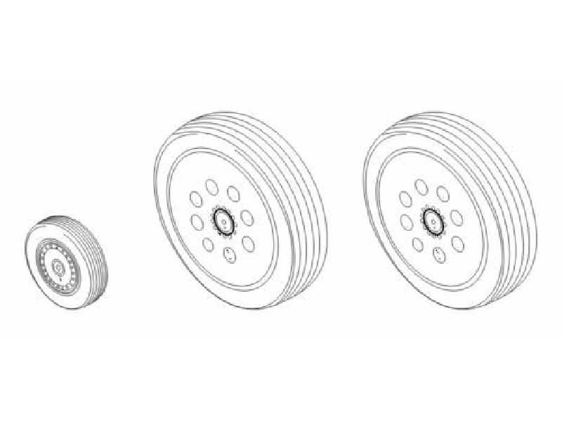 BAC Lightning F.1A/F.2A/F.3/F.6  Wheels for Airfix 1/48 - zdjęcie 1