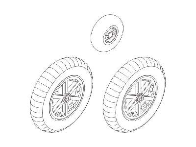 Bf 109E - Wheels for Hasegawa/ Tamiya kit - zdjęcie 1