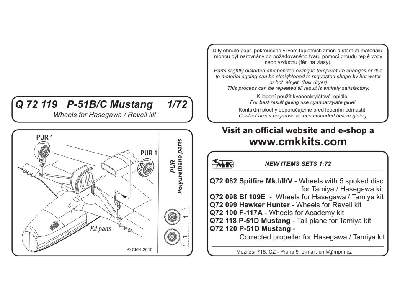 P-51B/C Mustang  Wheels 1/72 for Hasegawa, Revell kit - zdjęcie 2