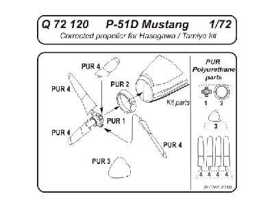 P-51D Mustang  Corrected propeller 1/72 for Acedemy, Hasegawa, T - zdjęcie 1