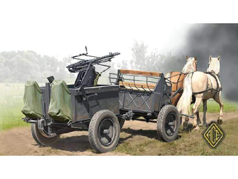 If. 5 horse drawn wagon (Type 36) with Zwillingslafette 36 - zdjęcie 1 If. 5 horse drawn wagon (Type 36) with Zwillingslafette 36 - zdjęcie 1